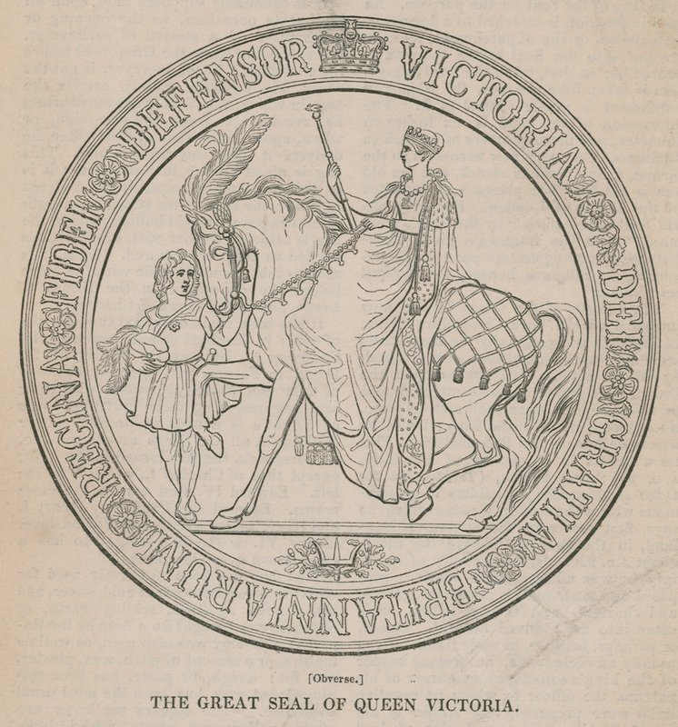 Il Grande Sigillo della Regina Vittoria (dritto) da English School