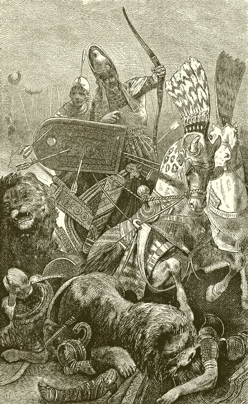 Il Grande Sesostri (Ramesse II) nella Battaglia di Kadesh da English School