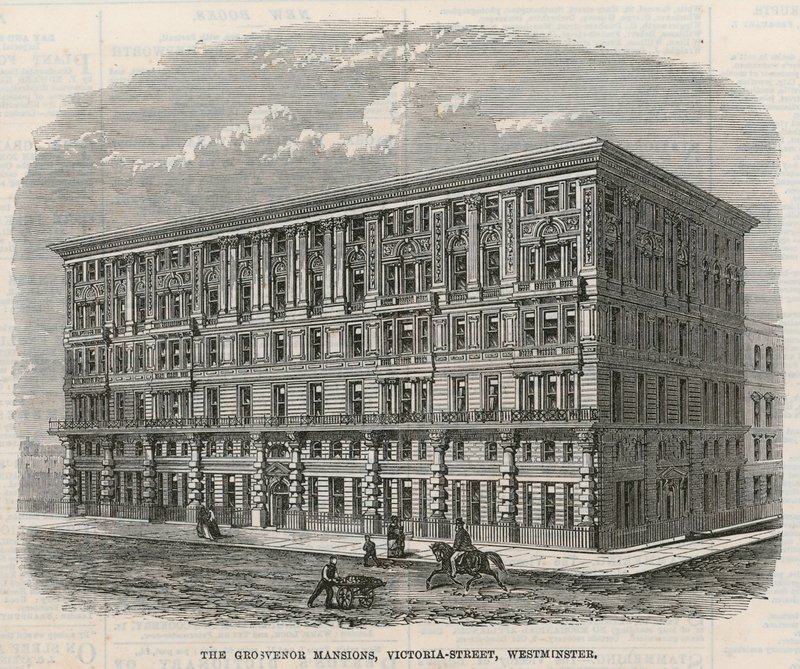 The Grosvenor Mansions, Victoria Street, Westminster, Londra da English School