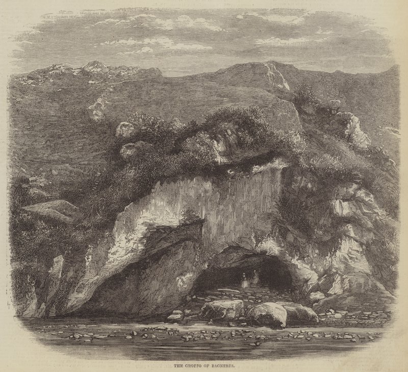 La grotta di Bagneres (incisione) da English School