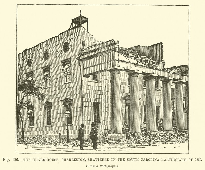 La guardiola, Charleston, distrutta nel terremoto della Carolina del Sud del 1886 da English School