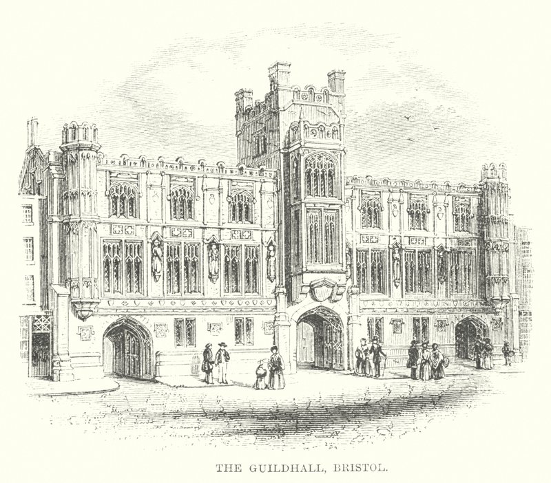 La Guildhall, Bristol (incisione) da English School