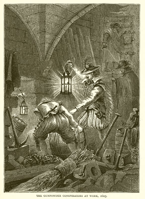 I Cospiratori della Polvere da Sparo al Lavoro, 1605 da English School