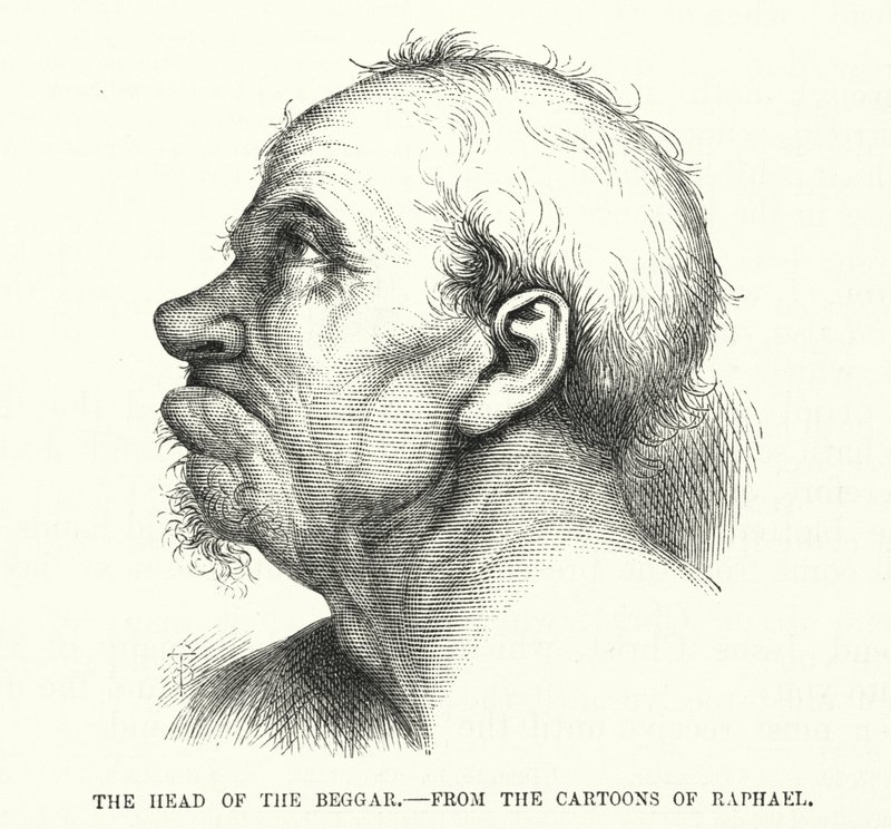 La Testa del Mendicante, dai cartoni di Raffaello (incisione) da English School