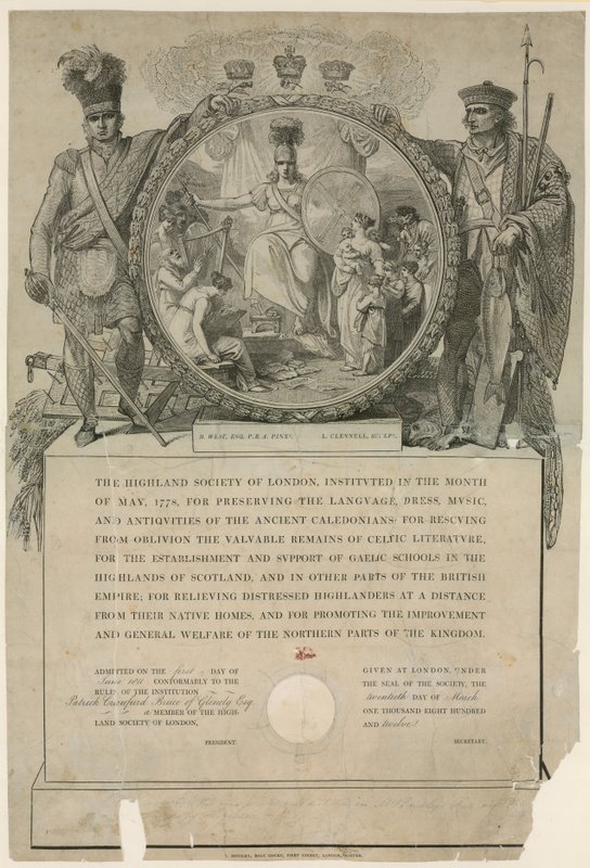 La Highland Society di Londra. Istituita nel 1778 da English School