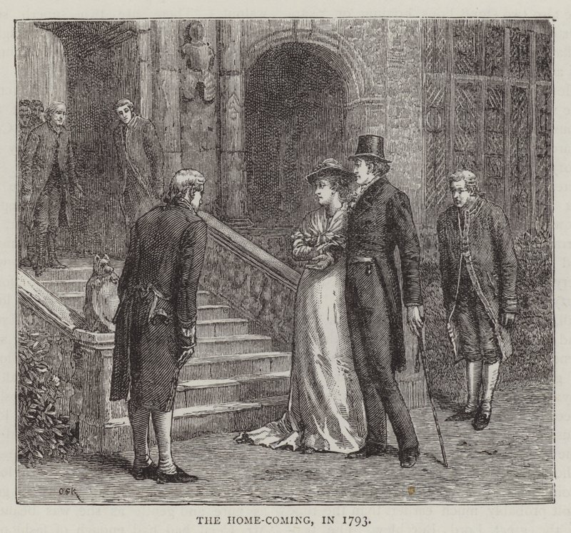 Il ritorno a casa, nel 1793 (incisione) da English School