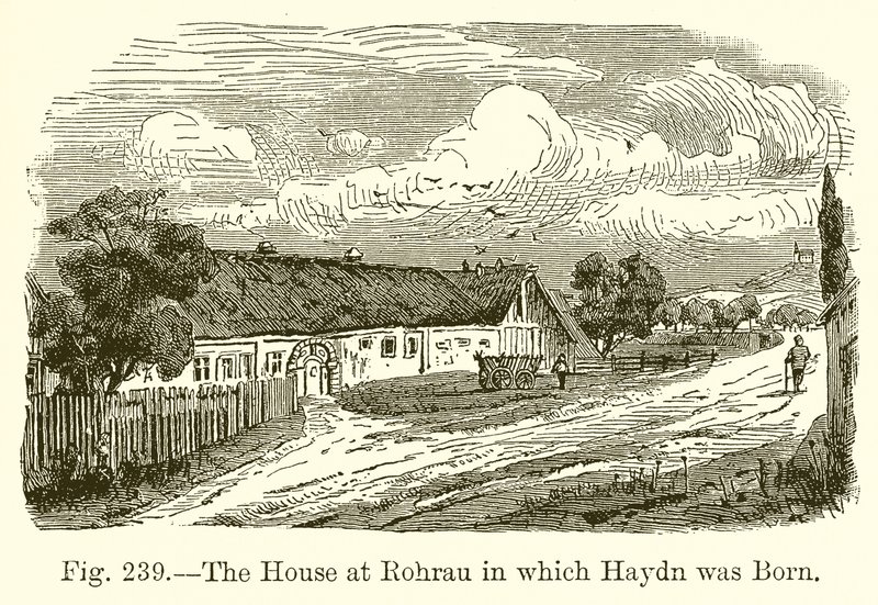 La casa a Rohrau in cui nacque Haydn da English School