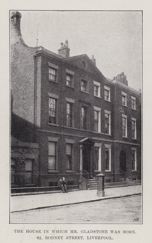 La casa in cui è nato il signor Gladstone, 62, Rodney Street, Liverpool da English School