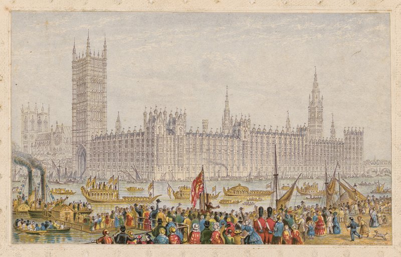 Le Case del Parlamento, Palazzo di Westminster, Londra da English School