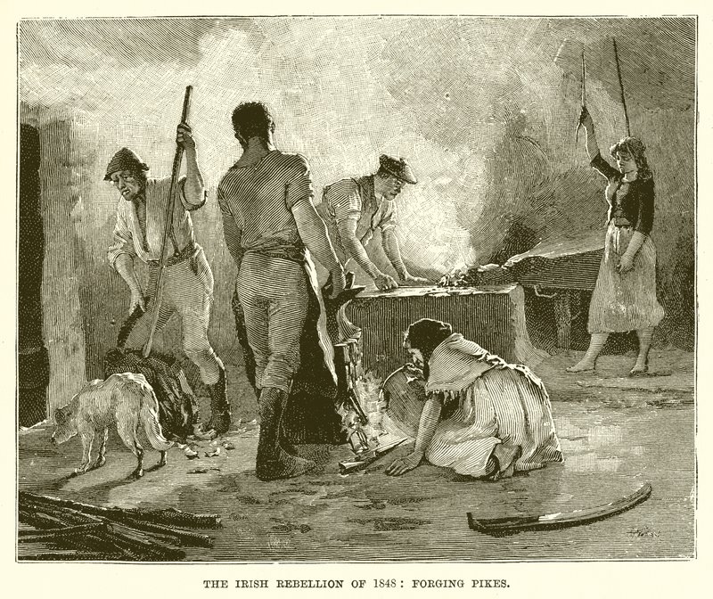 La ribellione irlandese del 1848: Forgiatura delle picche da English School