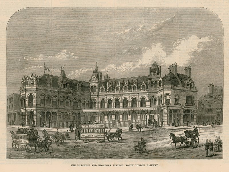 La stazione di Islington e Highbury, North London Railway da English School