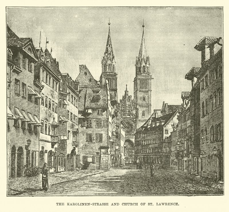 La Karolinen-Strasse e la Chiesa di San Lorenzo da English School