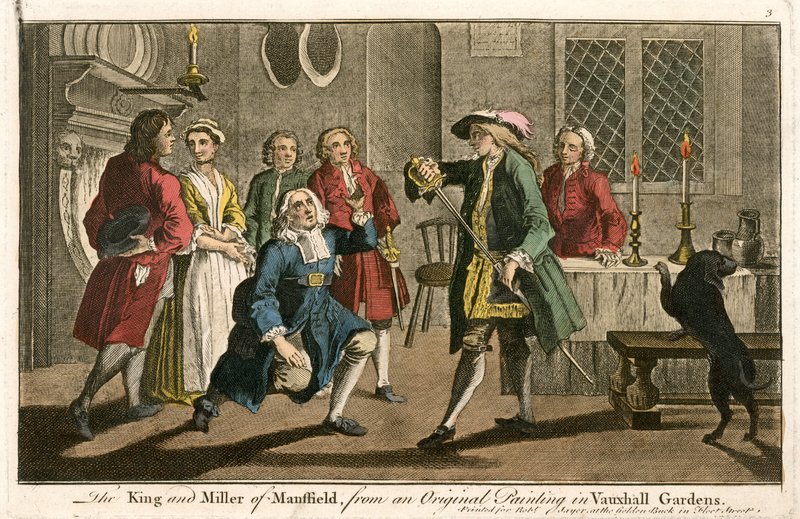 Il Re e il Mugnaio di Mansfield, da un dipinto originale nei Giardini di Vauxhall da English School