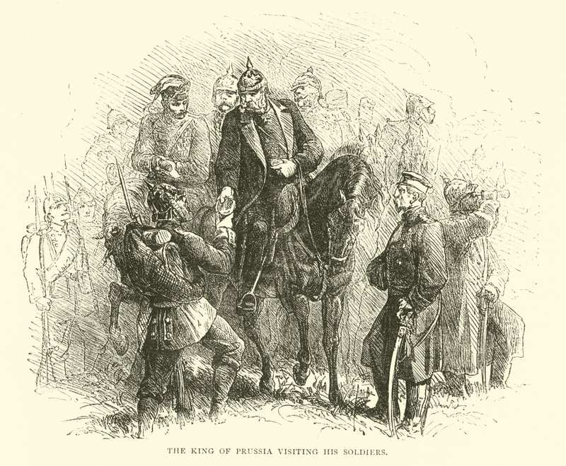 Il re di Prussia visita i suoi soldati, agosto 1870 da English School