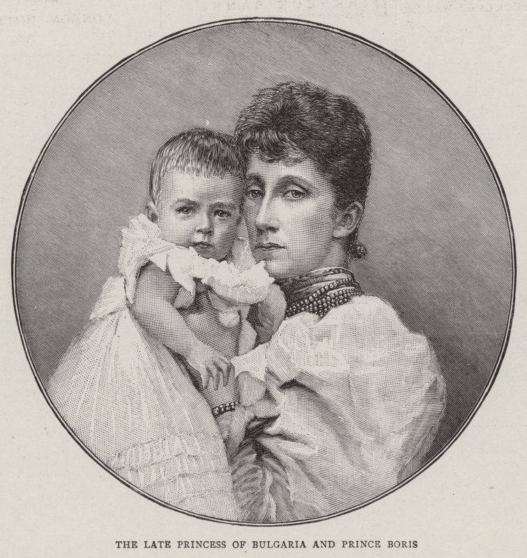La defunta Principessa di Bulgaria e il Principe Boris (incisione) da English School
