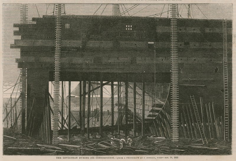 Il Leviathan durante la costruzione da English School