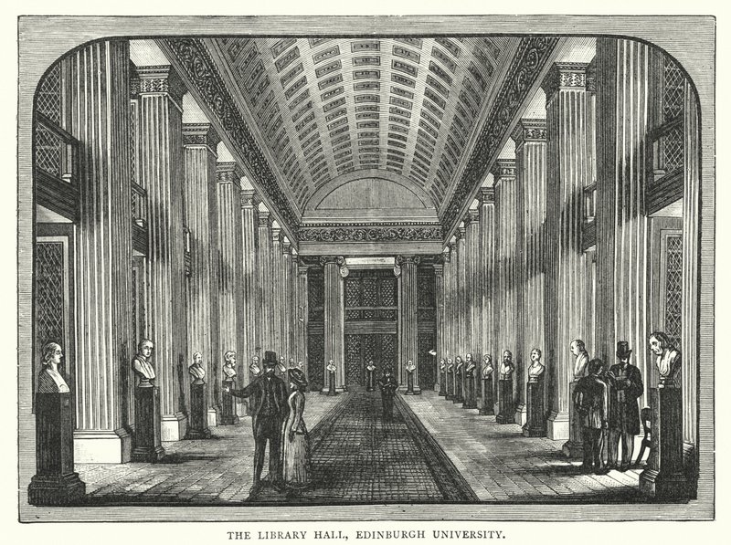 La Sala della Biblioteca, Università di Edimburgo da English School