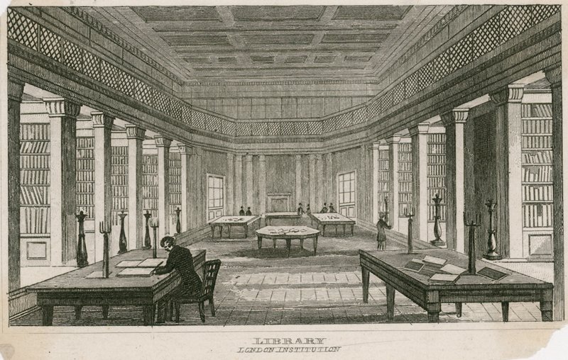 La Biblioteca della London Institution, Finsbury Circus, Londra da English School