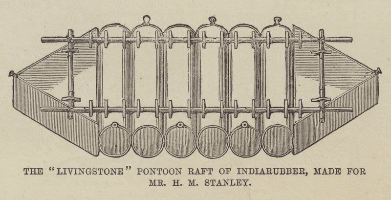 Il pontone di gomma "Livingstone", realizzato per il signor H M Stanley da English School