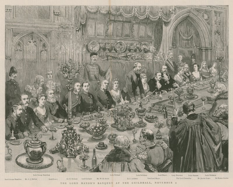 Il Banchetto del Lord Sindaco al Guildhall, Londra, 9 novembre 1887 da English School