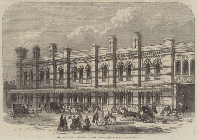 La stazione di Ludgate-Hill della London, Chatham, and Dover Railway da English School