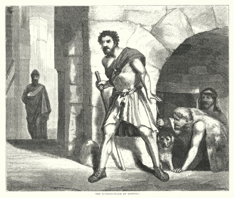 Il nascondiglio dei ladri (incisione) da English School