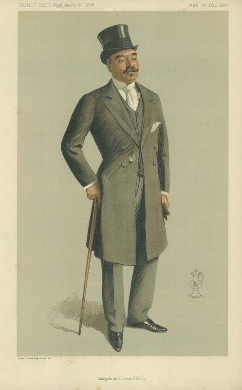 Il Marchese de Soveral, caricatura dalla rivista Vanity Fair, 13 novembre 1912 da English School