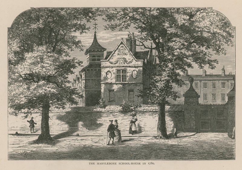 La scuola di Marylebone nel 1780 da English School