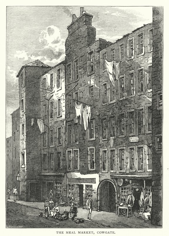 Il mercato del pasto, Cowgate (incisione) da English School