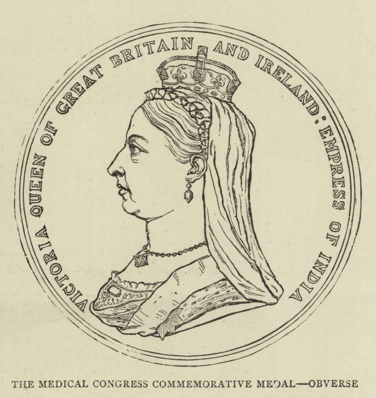 Medaglia commemorativa del Congresso Medico, Dritto da English School