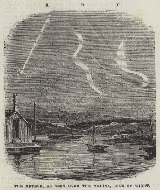Il meteorite, visto sopra il Medina, Isola di Wight da English School