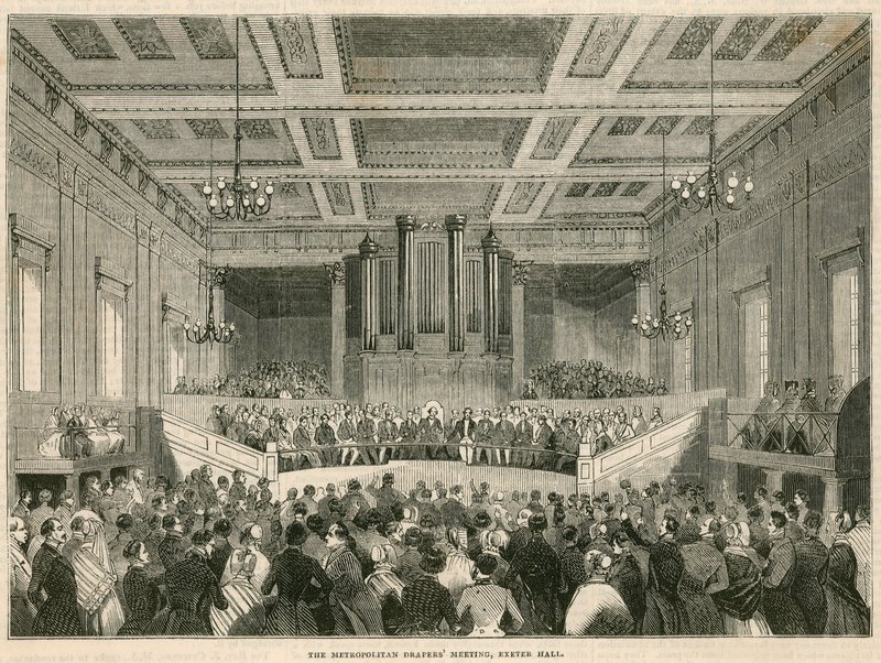I Drapers Metropolitani che si incontrano a Exeter Hall, Londra da English School