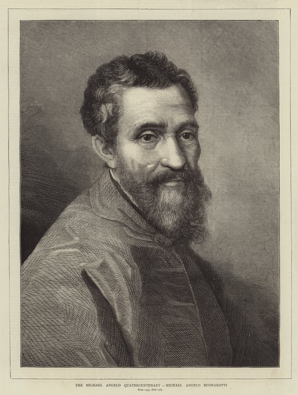 Il quattrocentenario di Michelangelo, Michelangelo Buonarroti da English School