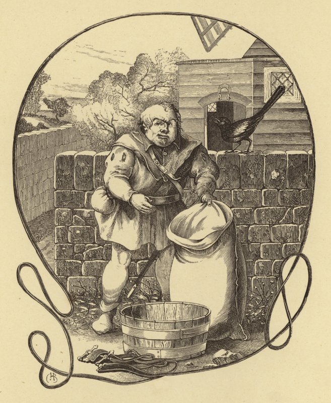 Il mugnaio di Trompington, Geoffrey Chaucer (incisione) da English School