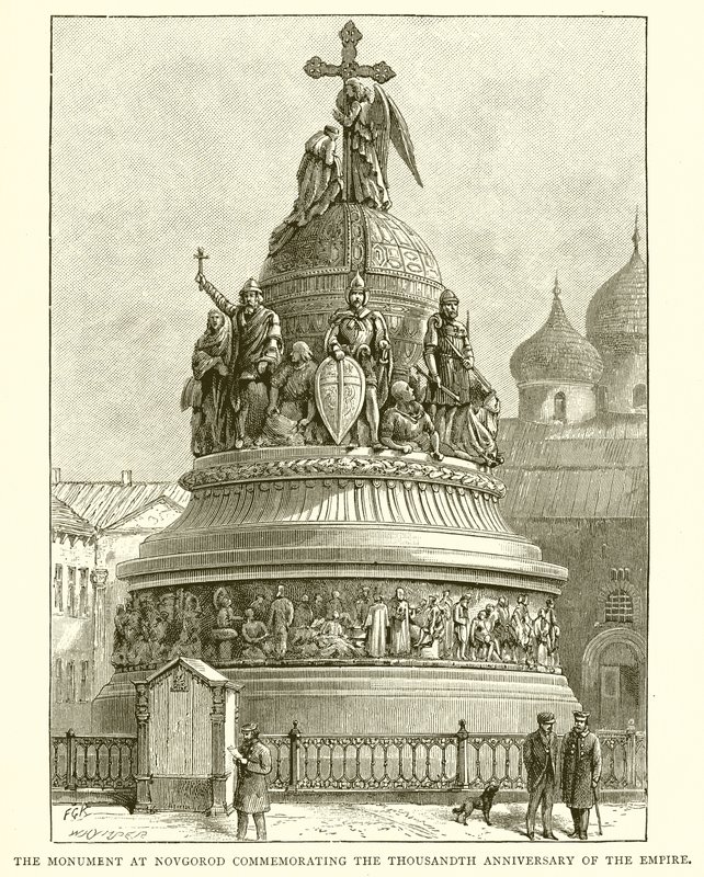 Il monumento a Novgorod che commemora il millesimo anniversario dell