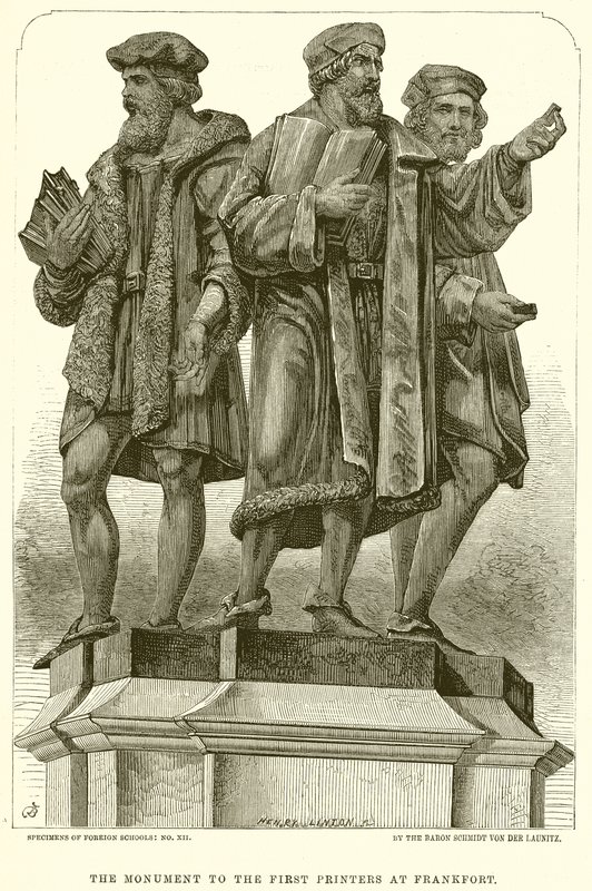 Il monumento ai primi stampatori a Francoforte da English School