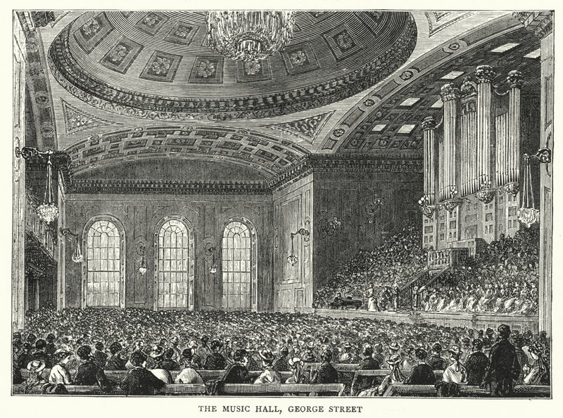 La Sala della Musica, George Street (incisione) da English School