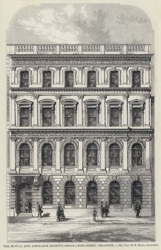 Uffici della Mutual Life Assurance Society, King-Street, Cheapside da English School