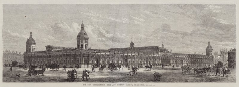 Il nuovo mercato metropolitano della carne e del pollame, Smithfield (incisione) da English School
