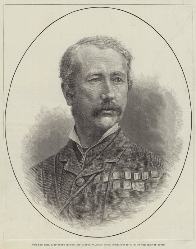 Il nuovo pari, tenente generale Sir Garnet Wolseley, GCB, comandante in capo dell