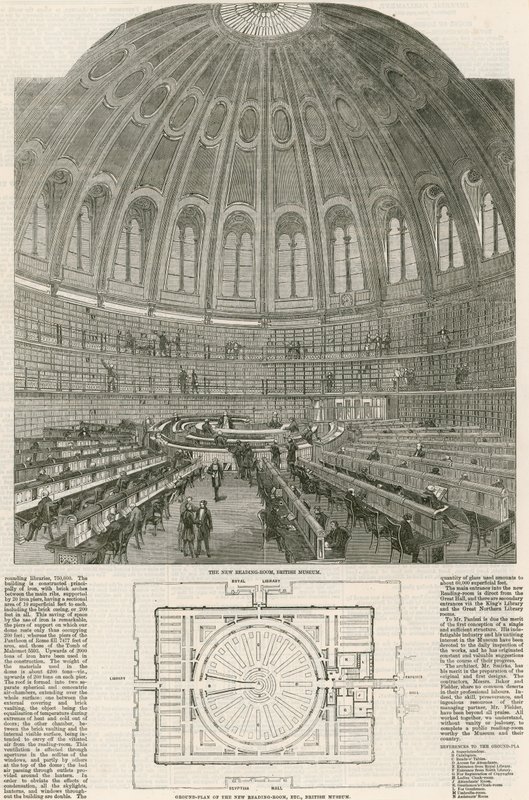La nuova sala di lettura, British Museum da English School