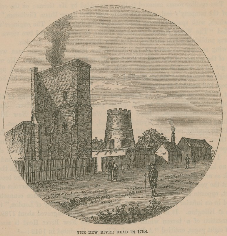 The New River Head nel 1798 da English School