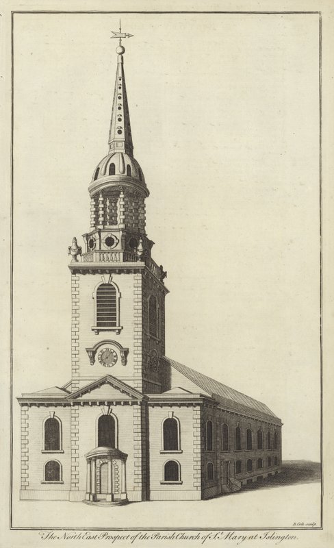 Prospetto nord-est della Chiesa parrocchiale di St Mary a Islington da English School