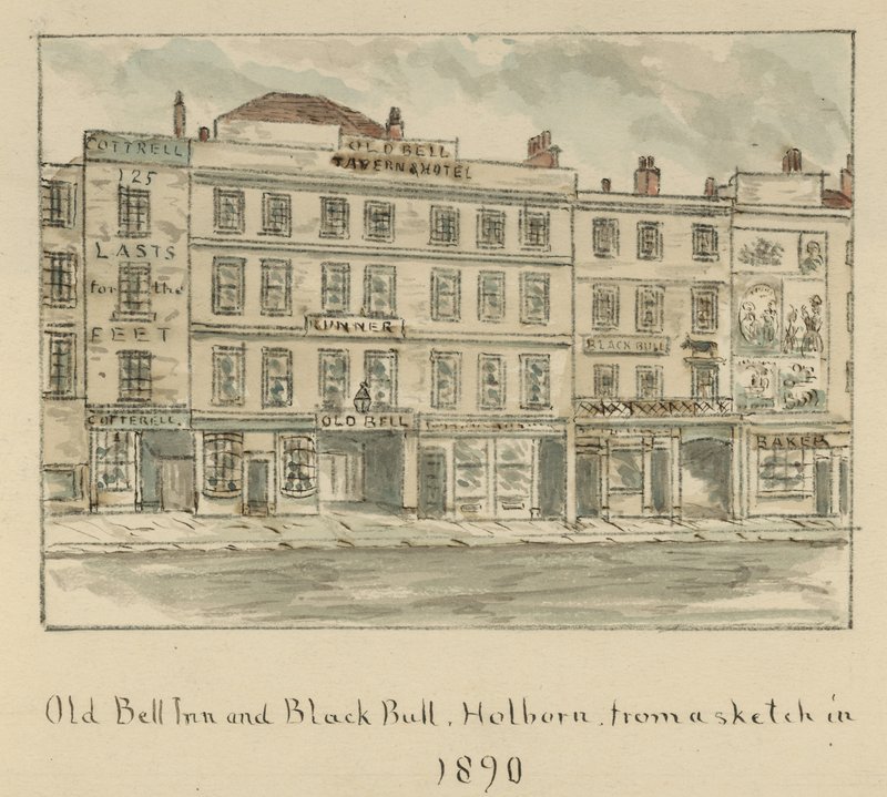 The Old Bell Inn e Black Bull, Holborn, Londra da English School