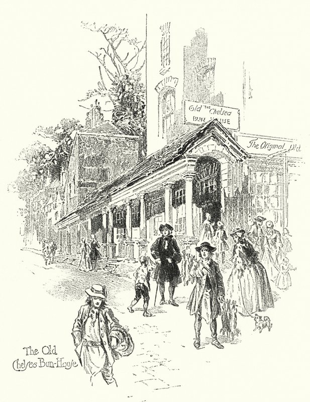 La vecchia Bun-House di Chelsea (litografia) da English School