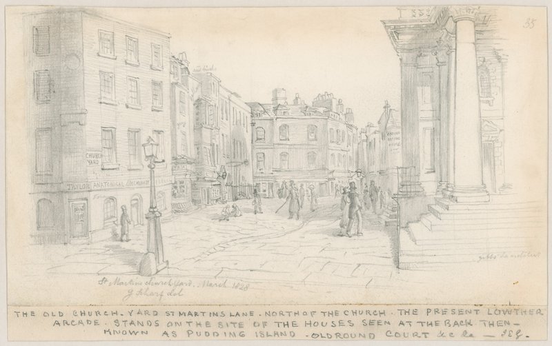 Il vecchio cimitero della chiesa, St Martins Lane, a nord della chiesa da English School
