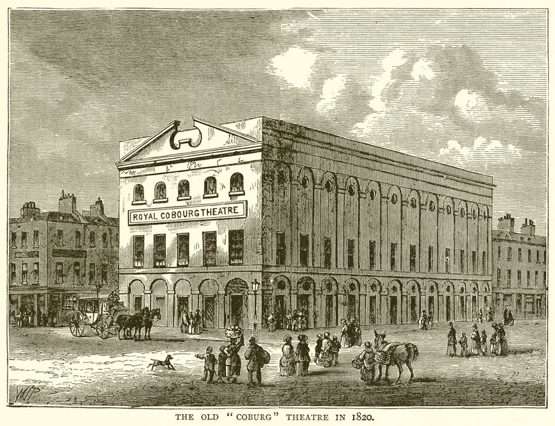 Il Vecchio Teatro Coburg nel 1820 da English School