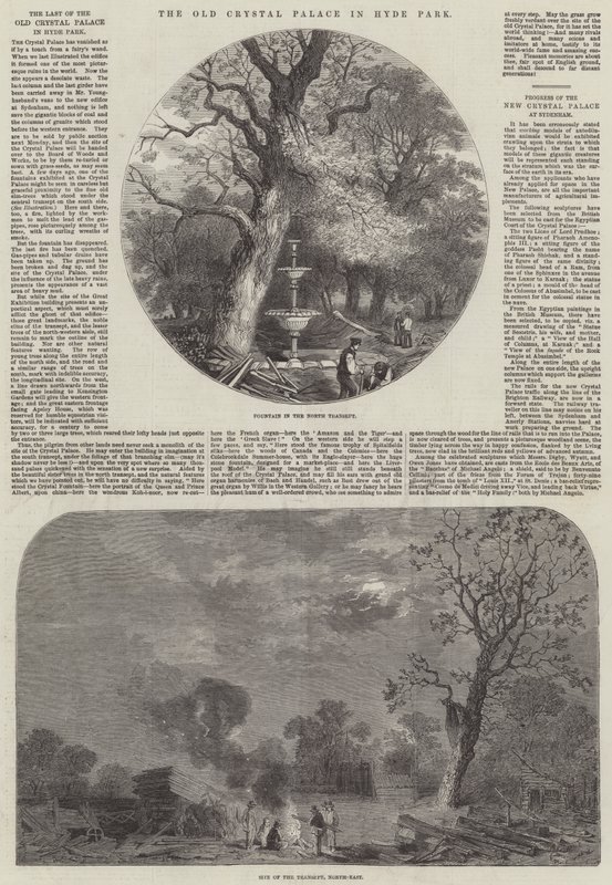 Il vecchio Crystal Palace a Hyde Park (incisione) da English School