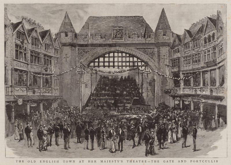 La vecchia città inglese al teatro di Sua Maestà, il cancello e la saracinesca da English School