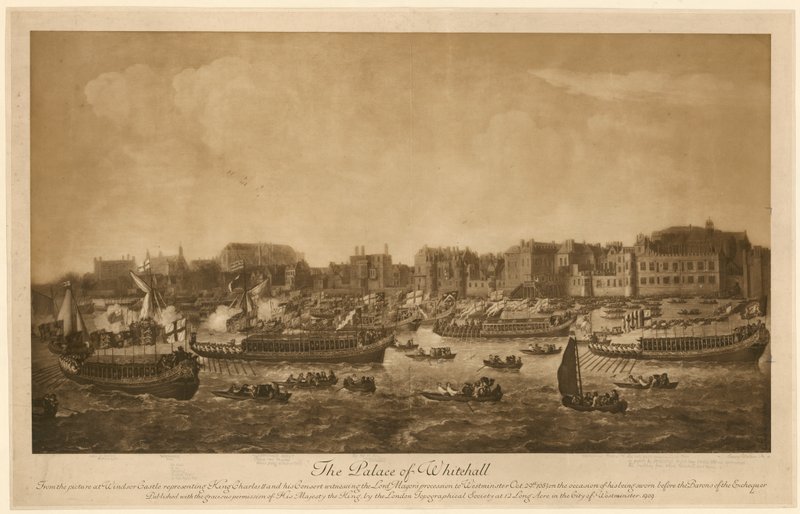 Il Palazzo di Whitehall, 1683 da English School